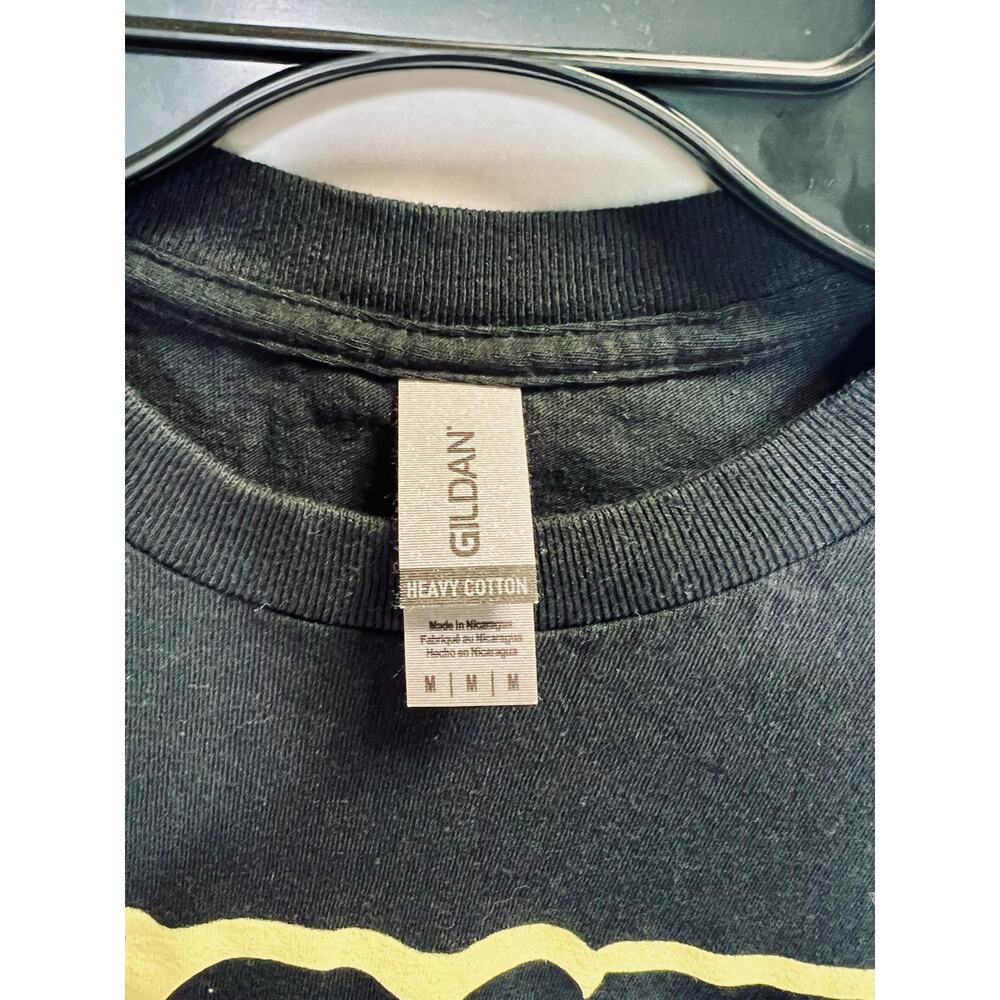 Women’s Size Med Gildan T-Shirt.  Black with “Lost & Found” Graphic. B11 - Picture 3 of 5